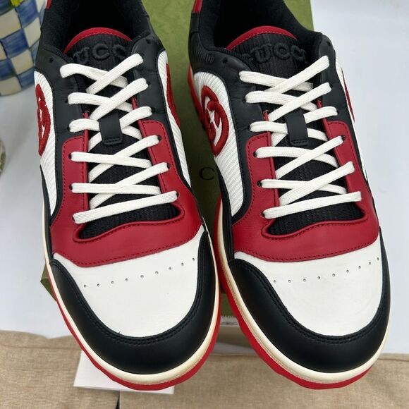 Men's Gucci, Mac 80 low top leather sneakers size 9.5 fits 10 US made in Italy - Picture 5 of 11